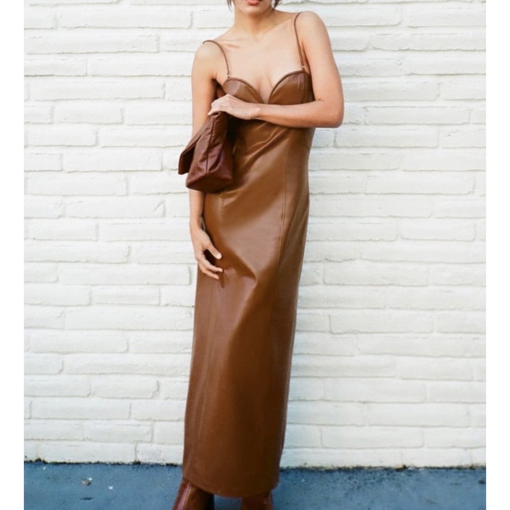 Faux Leather Dress